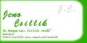 jeno csillik business card